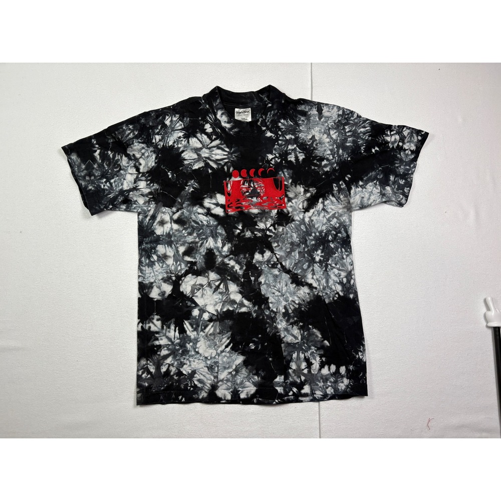 Shaka Wear Tie Dye Graphic T-Shirt Mens Medium Black White Red SuperMAXHeavy